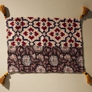 Set of 2! Anthropologie Upcycled Heritage Placemats- red motif